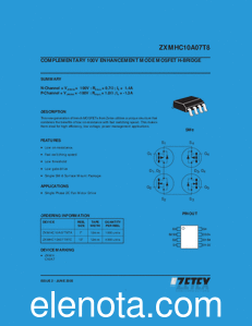 Zetex Semiconductors ZXMHC10A07T8 datasheet