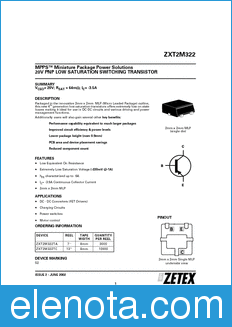 Zetex ZXT2M322 datasheet