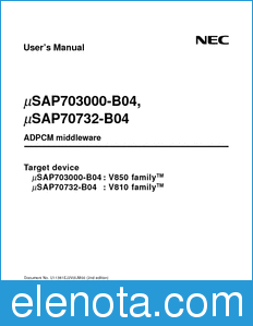 NEC uSAP703000-B04 datasheet