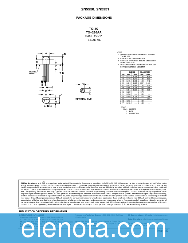 2N5551 Datasheet PDF (85 KB) ON Semiconductor | Pobierz z Elenota.pl
