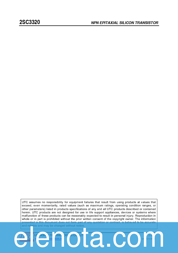 2SC3320-T3P-F-T Datasheet PDF (100 KB) Unisonic Technologies | Pobierz ...