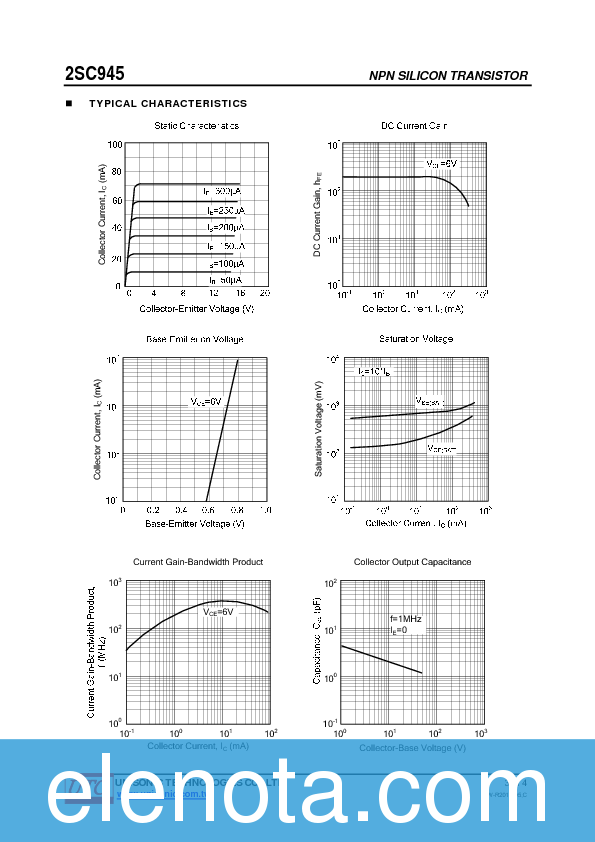2SC945 Datasheet PDF (186 KB) Unisonic Technologies | Pobierz z Elenota.pl