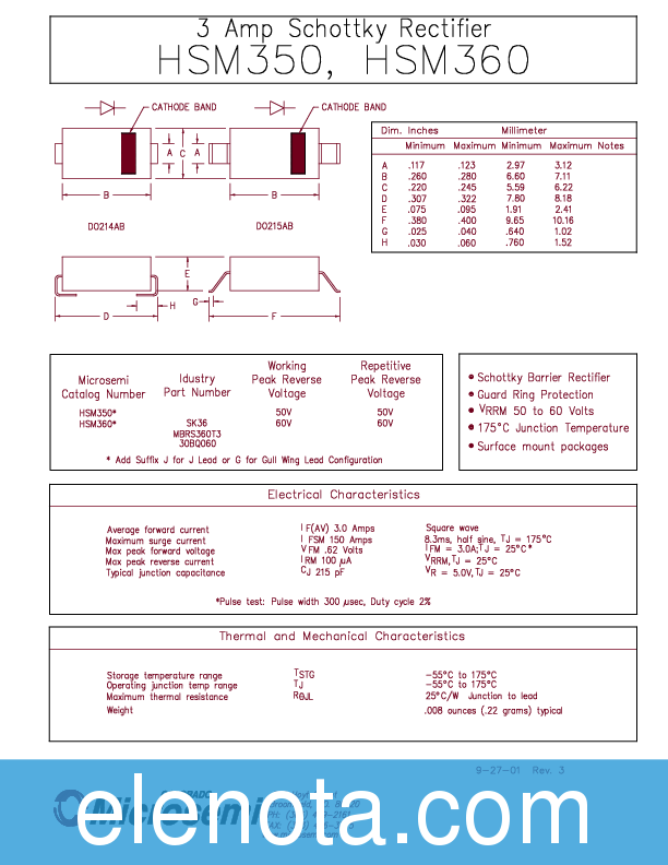 30BQ060 Datasheet PDF (98 KB) Microsemi | Pobierz z Elenota.pl