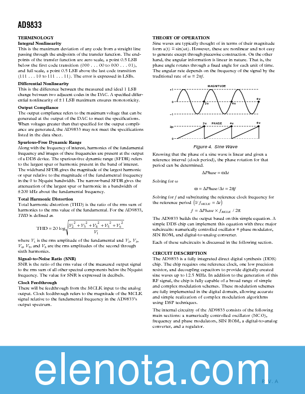 AD9833 Datasheet PDF (450 KB) Analog Devices | Pobierz z Elenota.pl