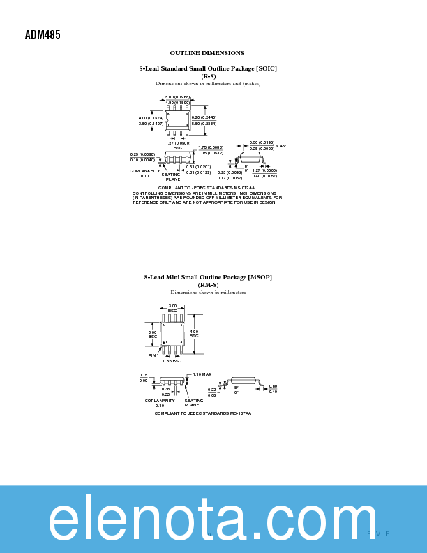 ADM485 Datasheet PDF (259 KB) Analog Devices | Pobierz z Elenota.pl