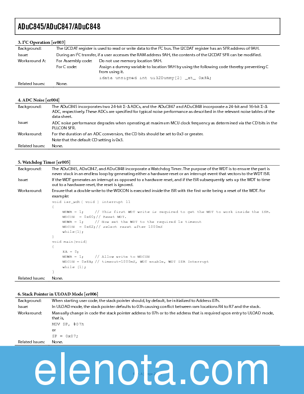ADUC848 Datasheet PDF (57 KB) Analog Devices Pobierz z Elenota.pl