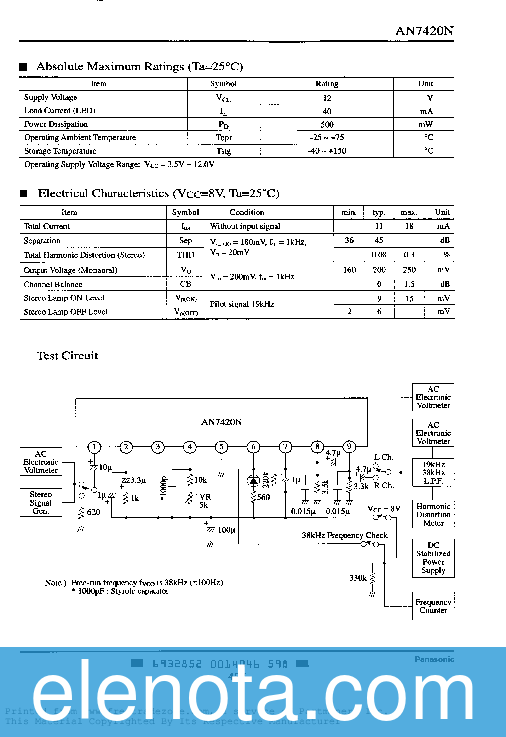 AN7420 Datasheet PDF (102 KB) Noname | Pobierz z Elenota.pl