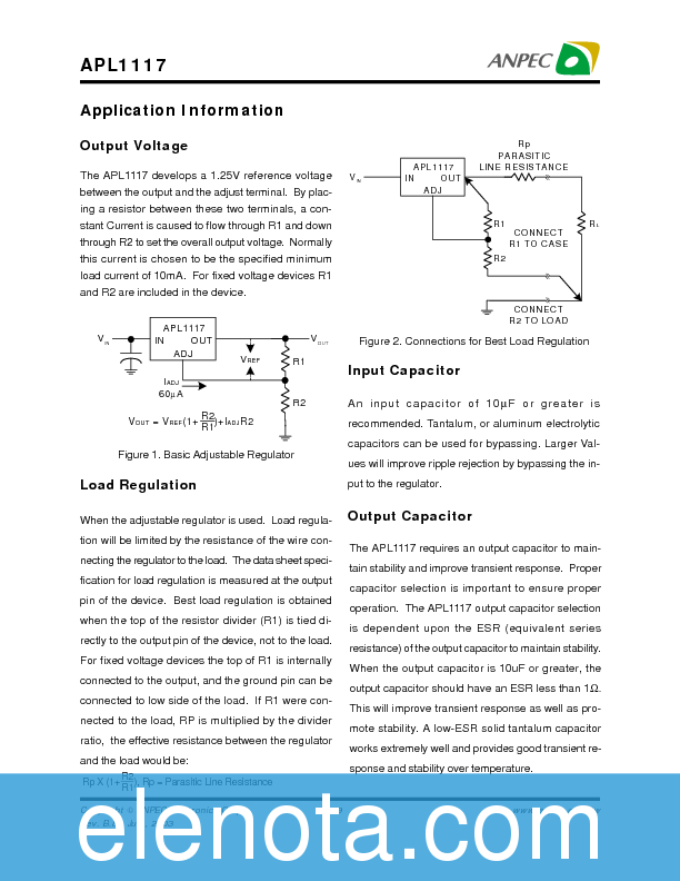 APL1117 Datasheet PDF (158 KB) Anpec Electronics | Pobierz z Elenota.pl