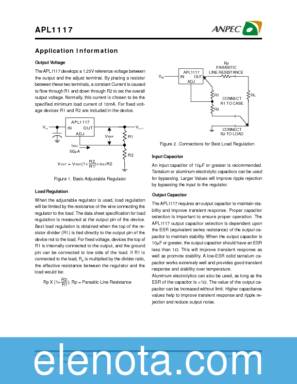 APL1117 Datasheet PDF (297 KB) ANPEC | Pobierz z Elenota.pl