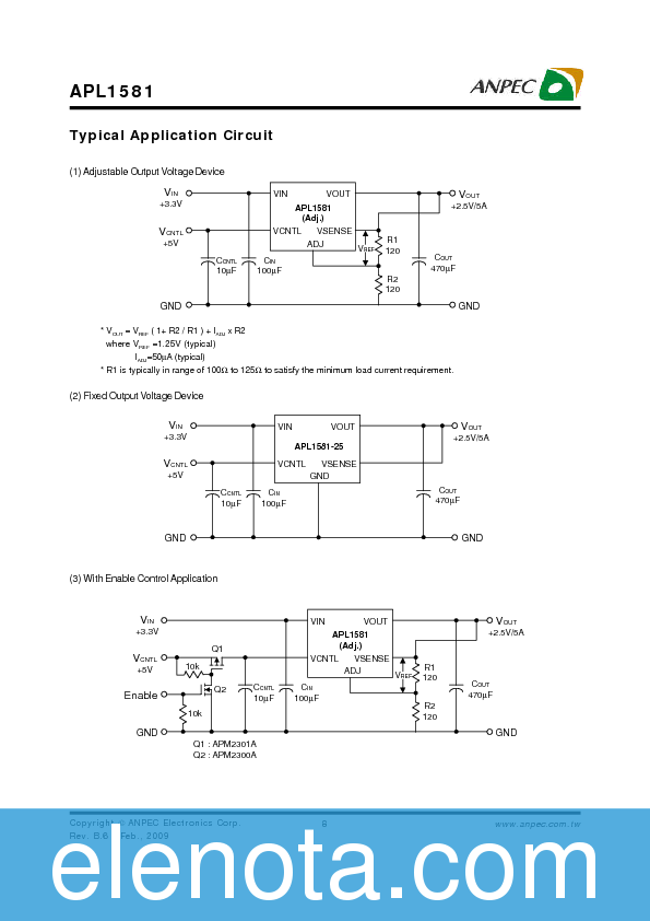 APL1581 Datasheet PDF (291 KB) ANPEC | Pobierz z Elenota.pl