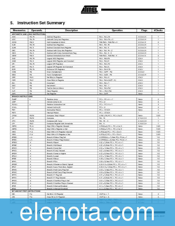 ATTINY24 Datasheet PDF (287 KB) Atmel | Pobierz z Elenota.pl