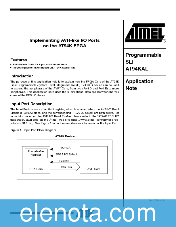 APPLICATION NOTE Datasheet PDF (98 KB) Atmel | Pobierz z Elenota.pl