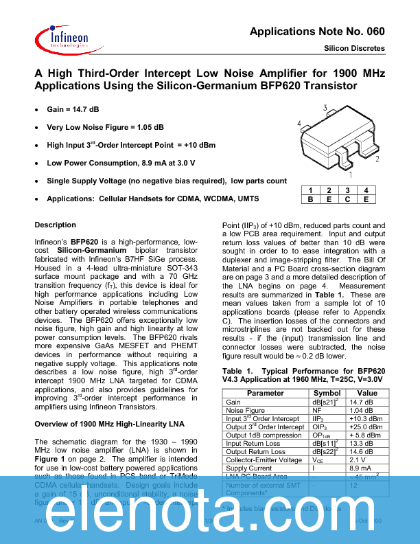 APPLICATION NOTES Datasheet PDF (776 KB) Infineon Pobierz z Elenota.pl