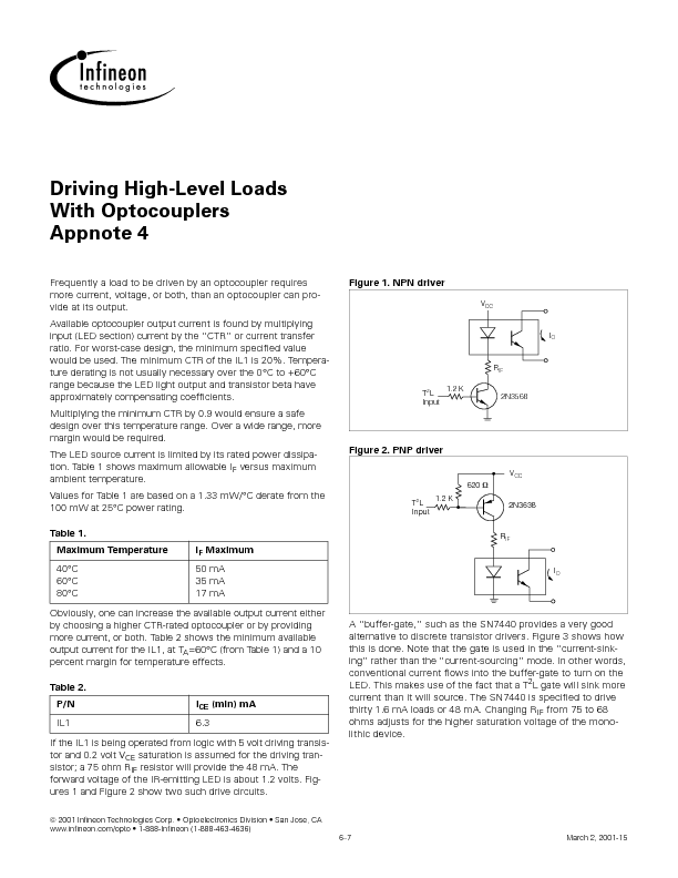 APPLICATION NOTES Datasheet PDF (64 KB) Infineon Pobierz z Elenota.pl