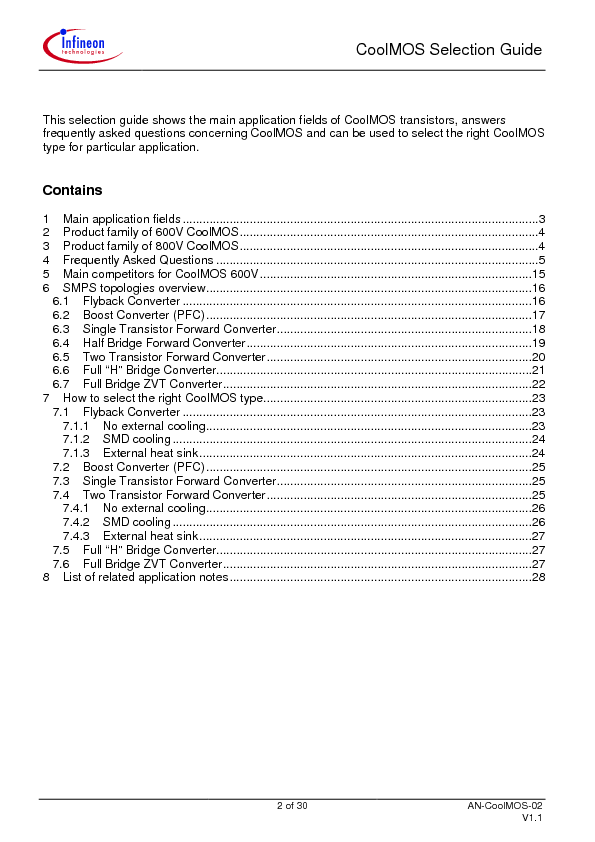 APPLICATION NOTES Datasheet PDF (849 KB) Infineon | Pobierz z Elenota.pl