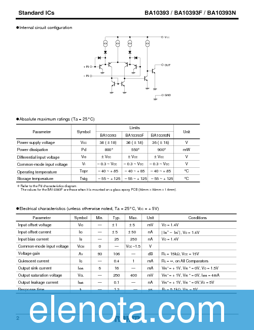 BA10393 Datasheet PDF (53 KB) Rohm | Pobierz z Elenota.pl