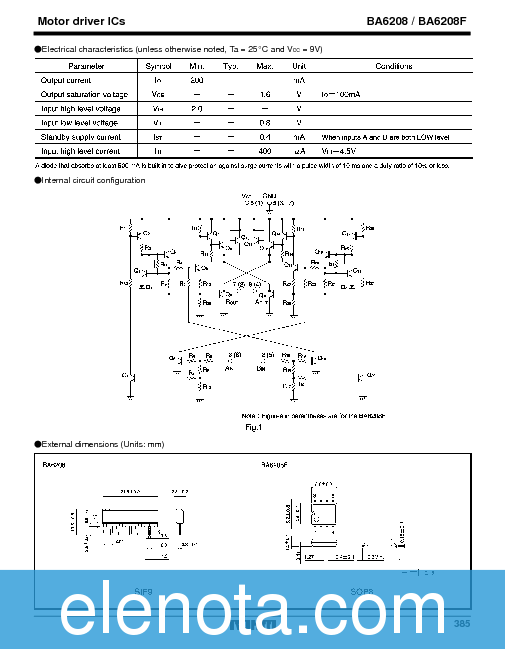 BA6208 Datasheet PDF (40 KB) Rohm | Pobierz z Elenota.pl