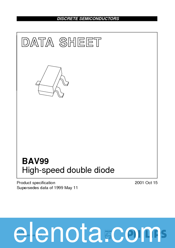 BAV99 Datasheet PDF (61 KB) Philips | Pobierz z Elenota.pl