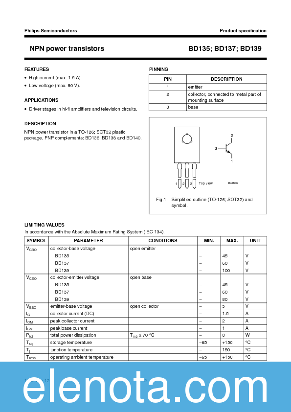 Transistor Bd139 Datasheet at Paul Bennette blog