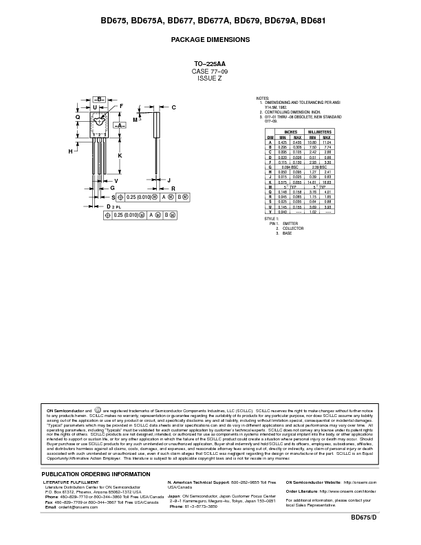 BD679 Datasheet PDF (61 KB) ON Semiconductor | Pobierz z Elenota.pl
