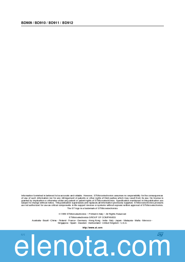 BD911 Datasheet PDF (97 KB) STMicroelectronics | Pobierz z Elenota.pl