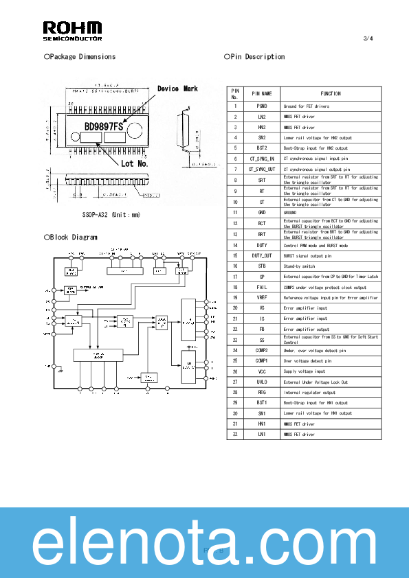 BD9897FS Datasheet PDF (187 KB) Rohm | Pobierz z Elenota.pl