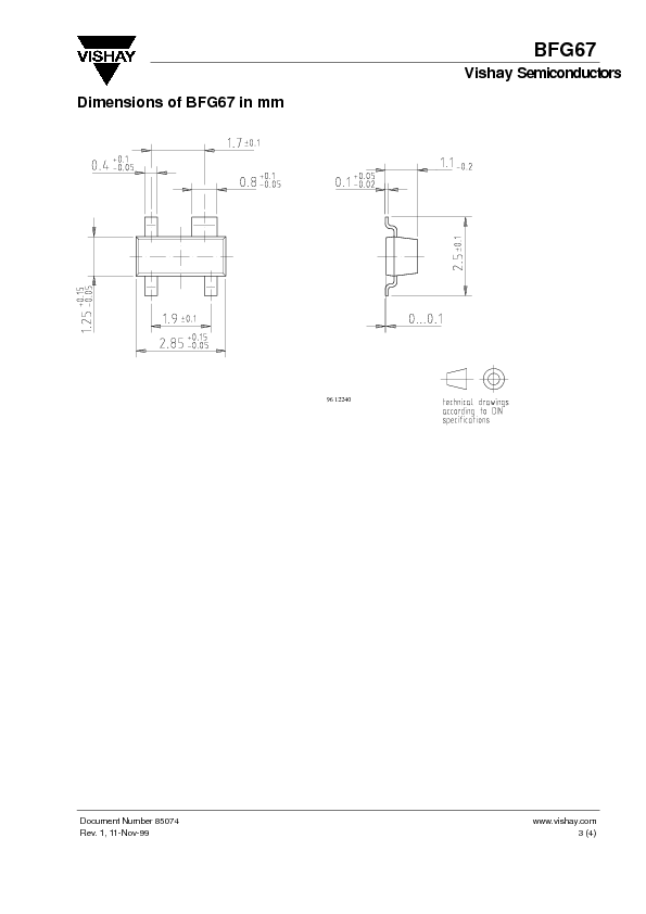 BFG67 Datasheet PDF (71 KB) Vishay | Pobierz z Elenota.pl