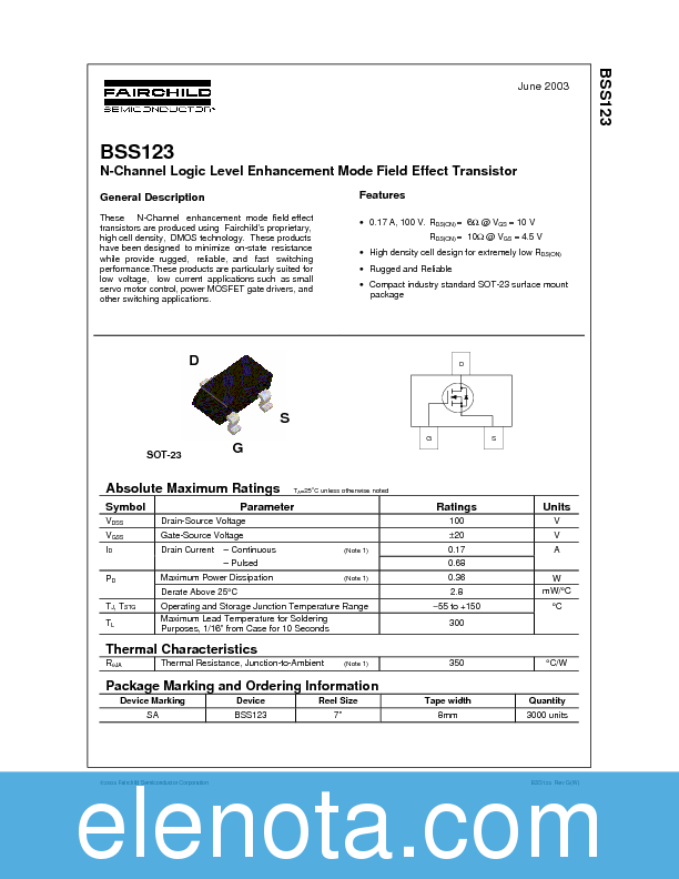 BSS123 N-Channel MOSFET Datasheet, Pinout, Features, 45% OFF