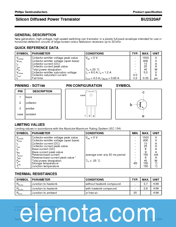 BU2520AF Datasheet PDF (62 KB) Philips | Pobierz z Elenota.pl
