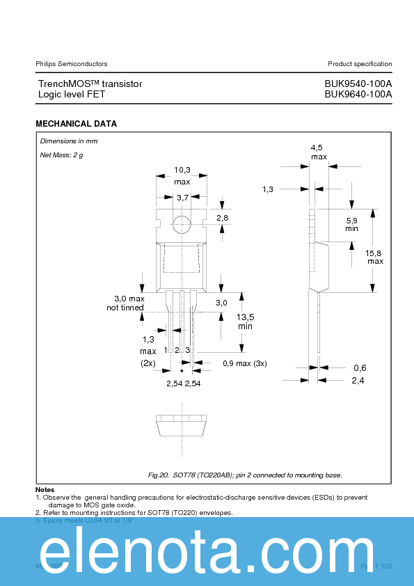 BUK9640-100A Datasheet PDF (81 KB) Philips | Pobierz z Elenota.pl