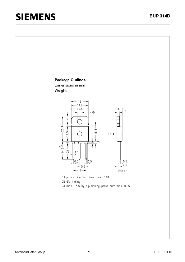 BUP314D Datasheet PDF (105 KB) Infineon | Pobierz z Elenota.pl