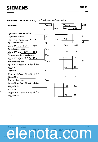 BUZ90 Datasheet PDF (172 KB) Infineon | Pobierz z Elenota.pl