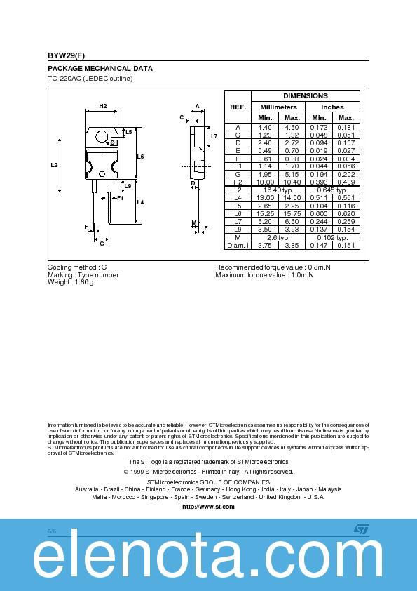 BYW29-200 Datasheet PDF (72 KB) STMicroelectronics | Pobierz z Elenota.pl