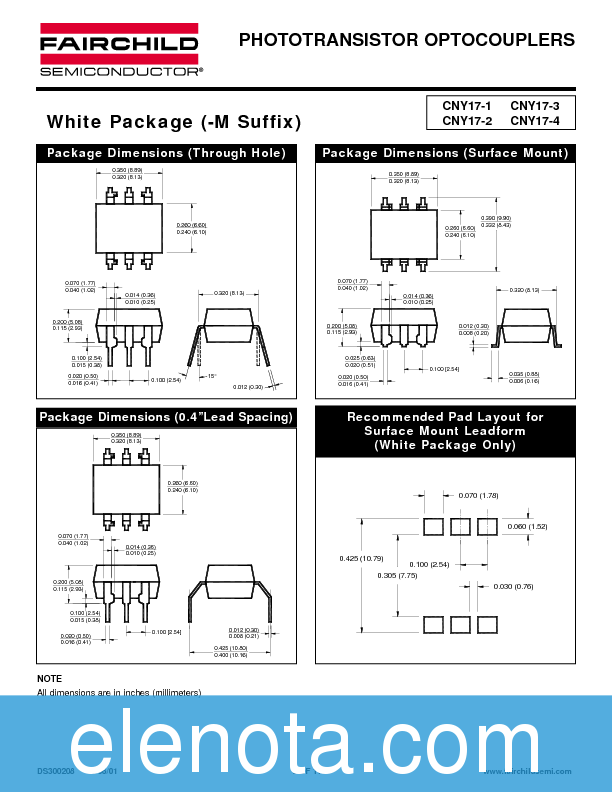 CNY17-2 Datasheet PDF (228 KB) Fairchild | Pobierz z Elenota.pl