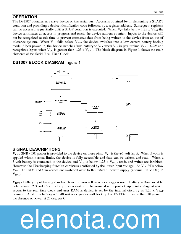 DS1307 Datasheet PDF (165 KB) Maxim | Pobierz z Elenota.pl