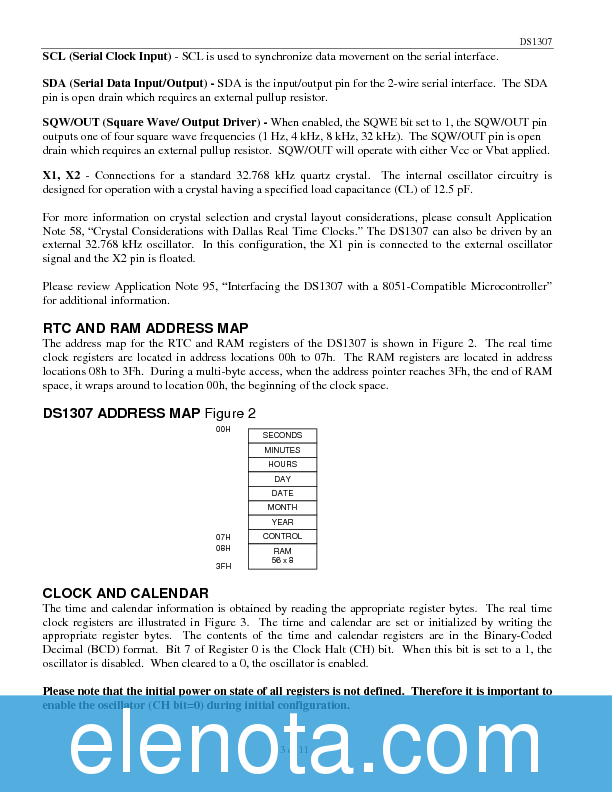 DS1307 Datasheet PDF (165 KB) Maxim | Pobierz z Elenota.pl
