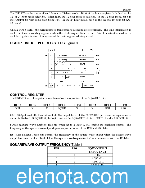 DS1307 Datasheet PDF (165 KB) Maxim | Pobierz z Elenota.pl