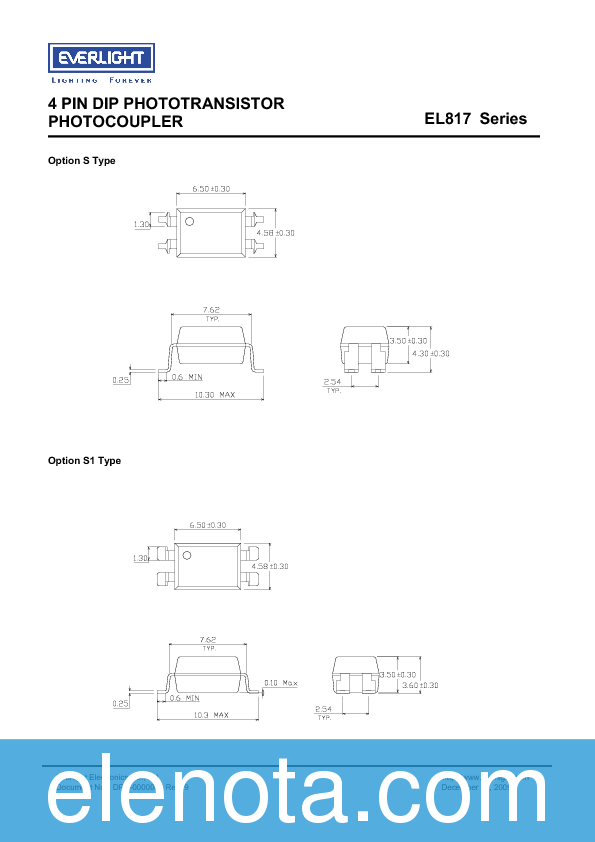 EL817 Datasheet PDF (682 KB) Everlight Pobierz z Elenota.pl