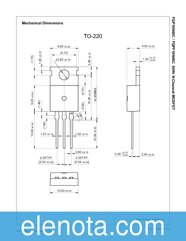 FQPF10N60C Datasheet PDF (1.25 MB) Fairchild | Pobierz z Elenota.pl