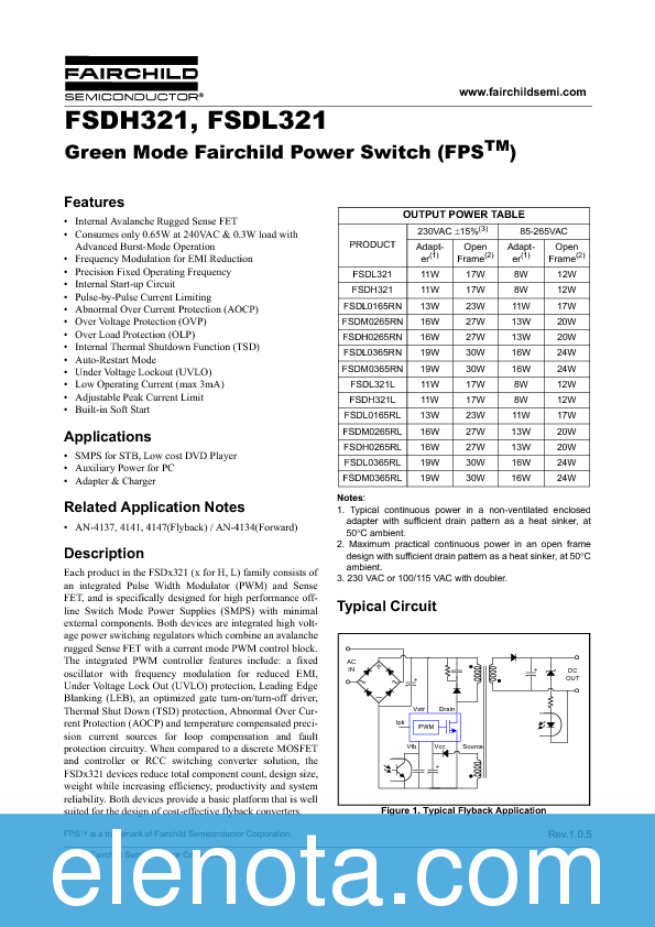 FSDH321, FSDL321 Datasheet PDF (915 KB) Fairchild Semiconductor ...