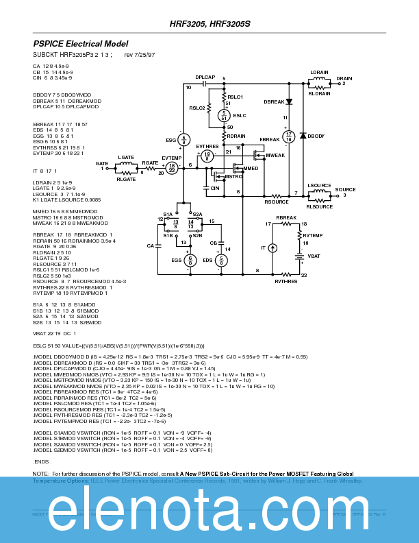 HRF3205 Datasheet PDF (191 KB) Fairchild | Pobierz z Elenota.pl