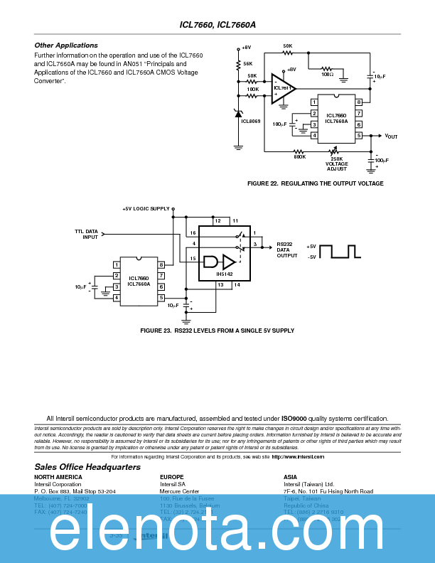 ICL7660 Datasheet PDF (128 KB) Intersil | Pobierz z Elenota.pl