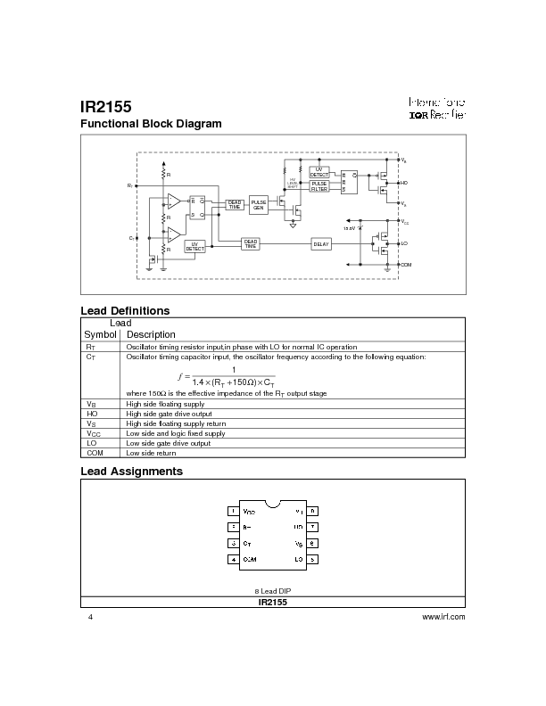 IR2155 Datasheet PDF (66 KB) International Rectifier | Pobierz z Elenota.pl