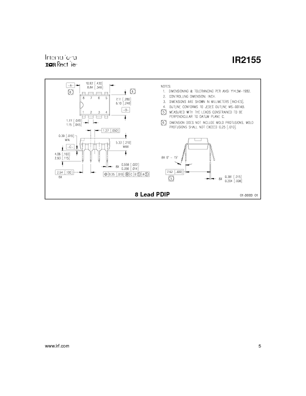 IR2155 Datasheet PDF (66 KB) International Rectifier | Pobierz z Elenota.pl