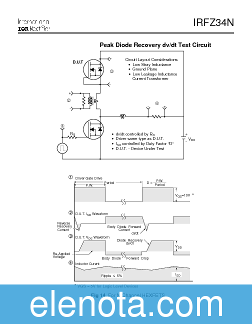 IRFZ34N Datasheet PDF (105 KB) International Rectifier | Pobierz z ...
