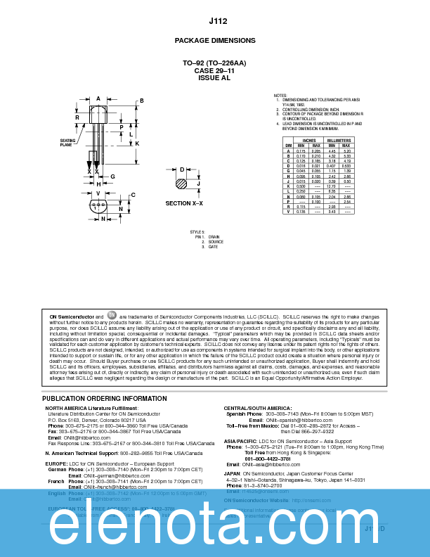 J112 Datasheet PDF (80 KB) ON Semiconductor Pobierz z Elenota.pl