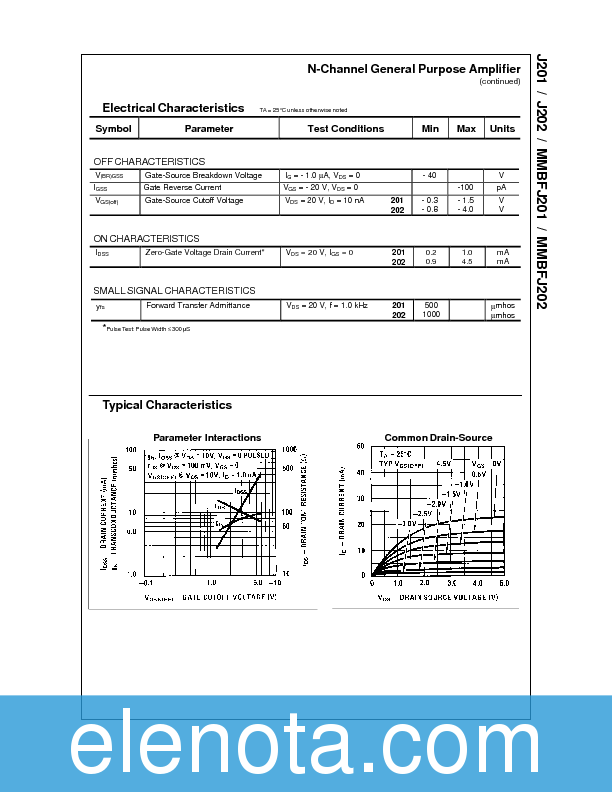 J201 Datasheet PDF (852 KB) Fairchild | Pobierz z Elenota.pl