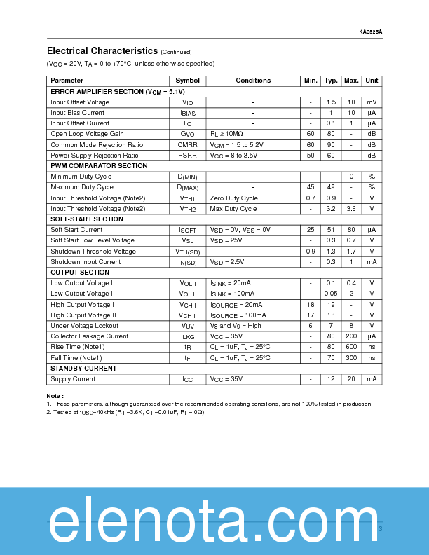 KA3525A Datasheet PDF (84 KB) Fairchild | Pobierz z Elenota.pl