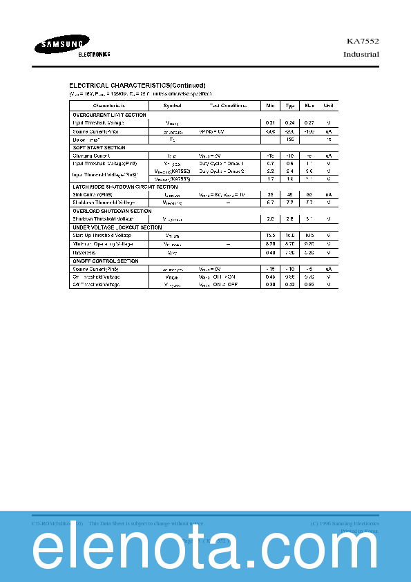 KA7552 Datasheet PDF (90 KB) Samsung | Pobierz z Elenota.pl
