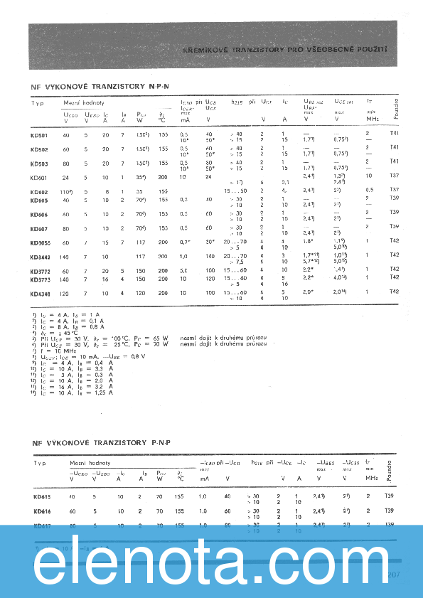 KD502 Datasheet PDF (1.87 MB) Tesla | Pobierz z Elenota.pl
